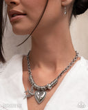 Free-Spirited Freeway - White Rhinestone Necklace - Sunset Sightings August 2025 - Paparazzi Accessories - FF0825