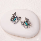 Hovering Harmony - Blue - Butterfly Post Earrings