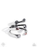 Opulent Obeisance - Multi Gem Silver Hinge Bracelet - Paparazzi Accessories FF1224