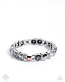 Quaint Qualification - Multi Gem Silver Stretchy Bracelet - Paparazzi Accessories FF1224