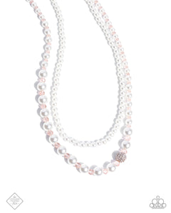 Radiant Range - Pink Crystal Beads White Pearl Necklace - Paparazzi Accessories FF1224