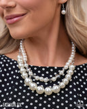 Radiant Repetition  - White Necklace - Fiercely 5th Avenue August 2025 - Paparazzi Accessories - FF0825