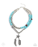 Restful Radiance - Blue Crackle Stone Silver Necklace - Paparazzi Accessories FF1224