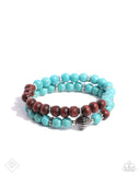 Restful Review - Blue Crackle Stone & Wooden Beads Stretchy Bracelets - Paparazzi Accessories FF1224