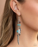 Restful Runway - Blue Crackle Stone Silver Fishhook Earrings - Paparazzi Accessories FF1224