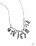 Saloon Girl - Blue - Paparazzi Accessories LOP1224 Cowboy Charm Necklace