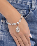 Shopping Spree - White - Rhodium Plated Charm