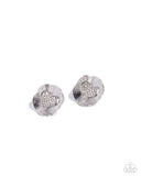 Smitten Sunburst - White - Heart Post Earrings