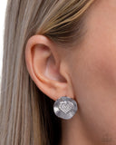 Smitten Sunburst - White - Heart Post Earrings