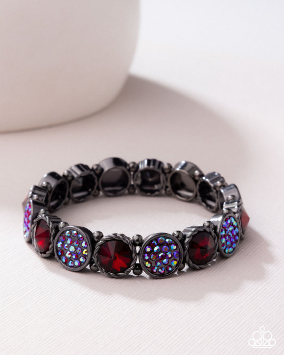 Take a Moment to Reflect - Red - Paparazzi Bracelet - Pink Diamond Exclusive