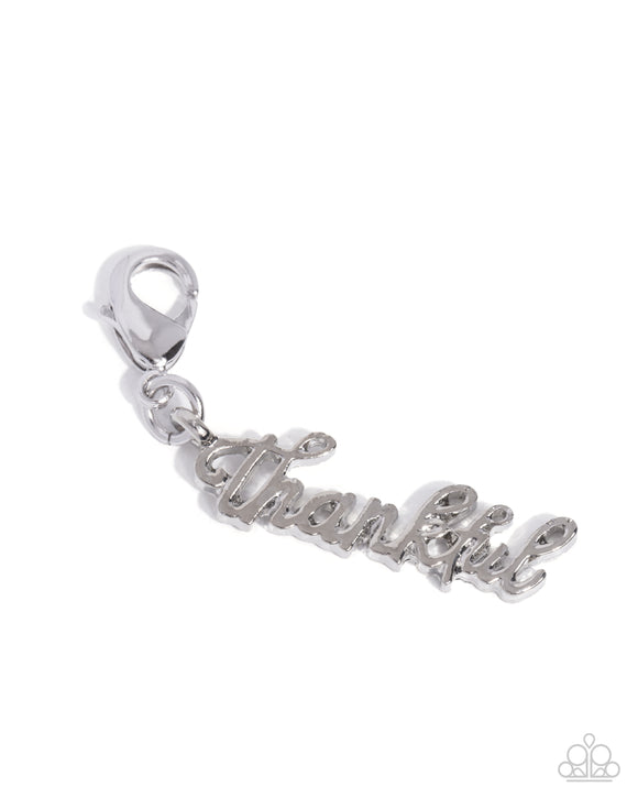 Tastefully Thankful - Silver - Rhodium Charm