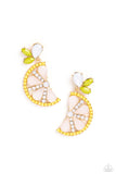 Slice of Summer - Yellow Paparazzi Lemon Earrings