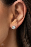 Just In TIMELESS - White - Paparazzi April Rhimestone Birthstone Earrings Blockbuster