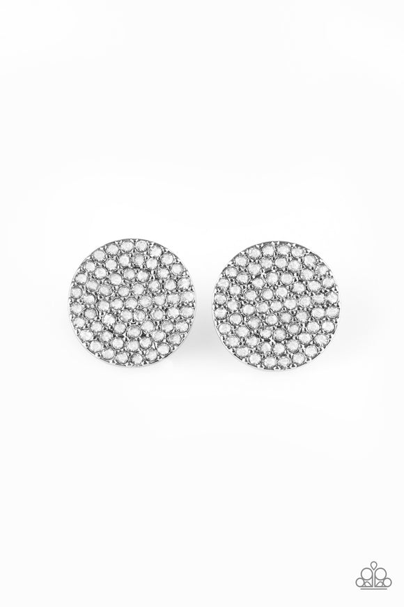 Radiant Ripples - White - Paparazii Black Diamond Post Earring