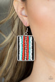 Beadwork Wonder - Red - Sead Bead Earrings - Paparazzi Accessories