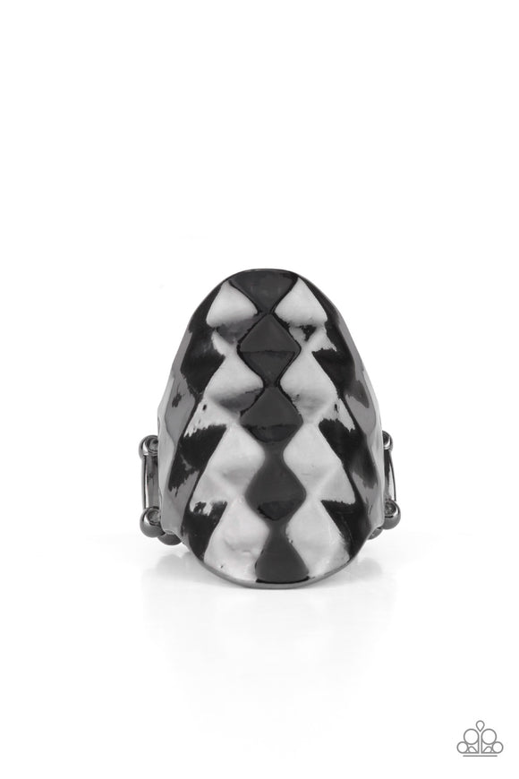 Ferociously Faceted - Black - Paparazzi Accessories
