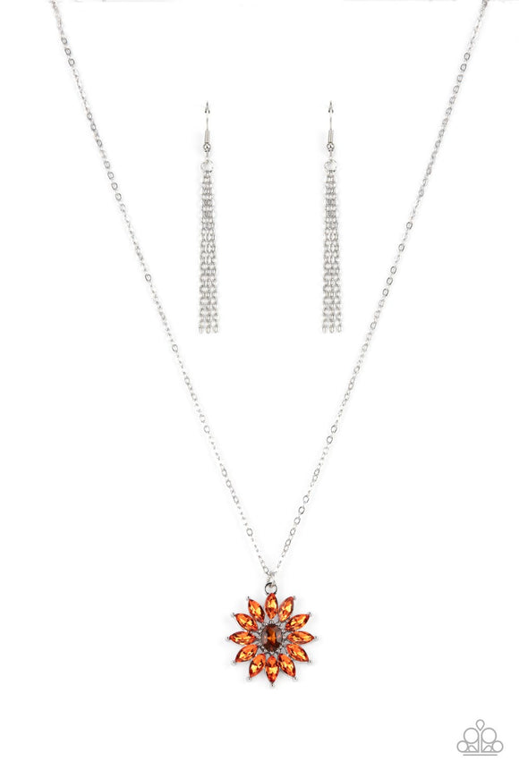 Formal Florals - Orange - Paparazzi Sunsflower Necklace