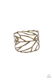 FLOCK, Stock, and Barrel - Brass - Paparazzi Accessories Feather Cuff Bracelet