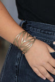 FLOCK, Stock, and Barrel - Brass - Paparazzi Accessories Feather Cuff Bracelet