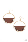 Lavishly Laid Back - Brown Leather Earrings - Paparazzi Accessories