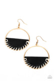 Lavishly Laid Back - Black Leather Earrings - Paparazzi Accessories