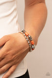 Canyon Cavern - Orange - Paparazzi Orange Stone Stretch Bracelet