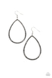 Black Tie Optional - Silver - Paparazzi Hematite Earrings