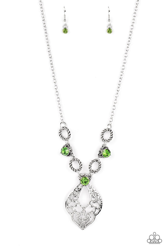 Contemporary Connections - Green - Paparazzi Necklace