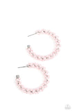 Yacht Royale - Pink - Paparazzi Pearl Hoop Earrings