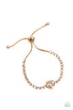 Mirrored Love - Gold - Lariat Style Bracelet
