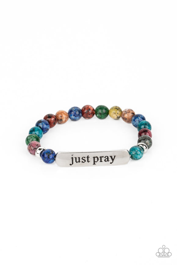 Just Pray - Multi - Paparazzi Beaded Inspirational Bracelet