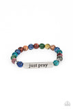 Just Pray - Multi - Paparazzi Beaded Inspirational Bracelet