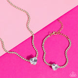 Flirty Fiancé - Gold - Paparazzi Choker Heart Bling Neck;ace