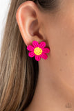 Sensational Seeds - Pink - Seed Bead Flower Earrings - Paparazzi Accessories