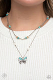 Free-Spirited Flutter - Blue - Paparazzi Exclusive Black Diamond Layered  Butterfly Necklace