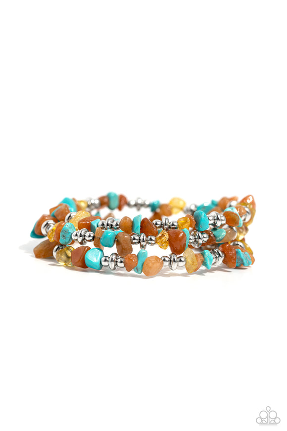 Stacking Stones - Orange - Paparazzi Turquoise Coil Bracelet