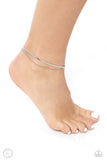 Glistening Gauge - Silver - Paparazzi Anklet