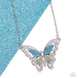 Weekend WINGS - Multi - Paparazzi Iridescent Butterfly Necklace