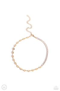 Dream Duo - Gold - Paparazzi Abstract Choker Necklace