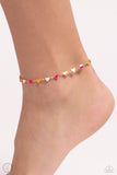 Dancing Delight - Multi Gold - Paparazzi Multi Colored Gold Heart Anklet