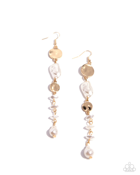 Cosmopolitan Chic - Gold - Paparazzi Pearl Earrings