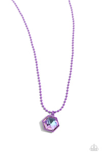 Sprinkle of Simplicity - Purple - Paparazzi Hexagon Necklace