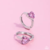 High Nobility - Pink - Paparazzi Heart Hinge Hoops