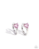 High Nobility - Pink - Paparazzi Heart Hinge Hoops