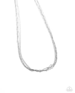 Dainty Dare - Silver - Paparazzi layered necklace