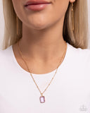 Suave Simplicity - Purple - Paparazzi Dainty Transparent Emerald Cut Necklace